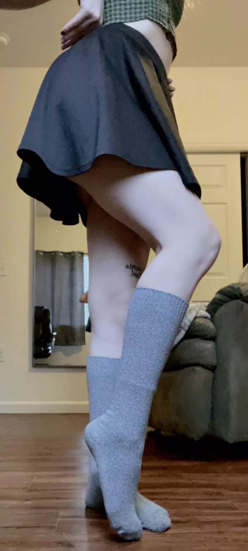 first snow of the season today.. knee highs to celebrate!! [F]