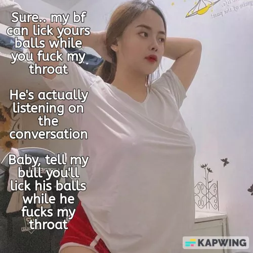 Girlfriend talking dirty with the Bull online