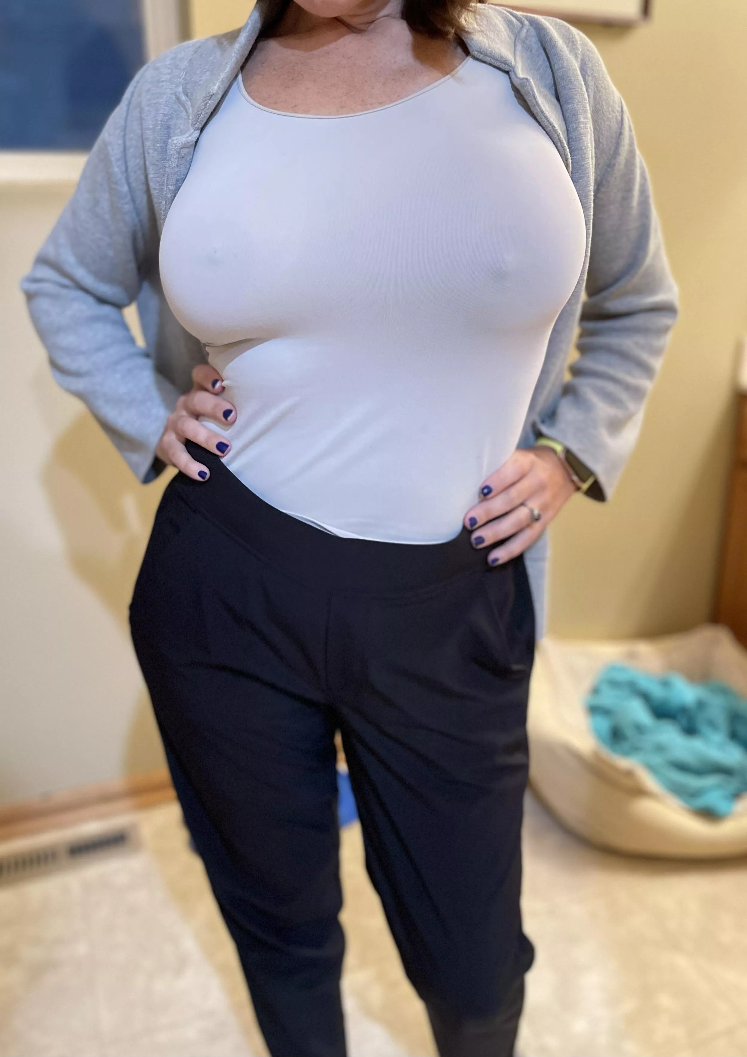 Got home from work and realized I forgot a bra. No wonder all the parents were staring!