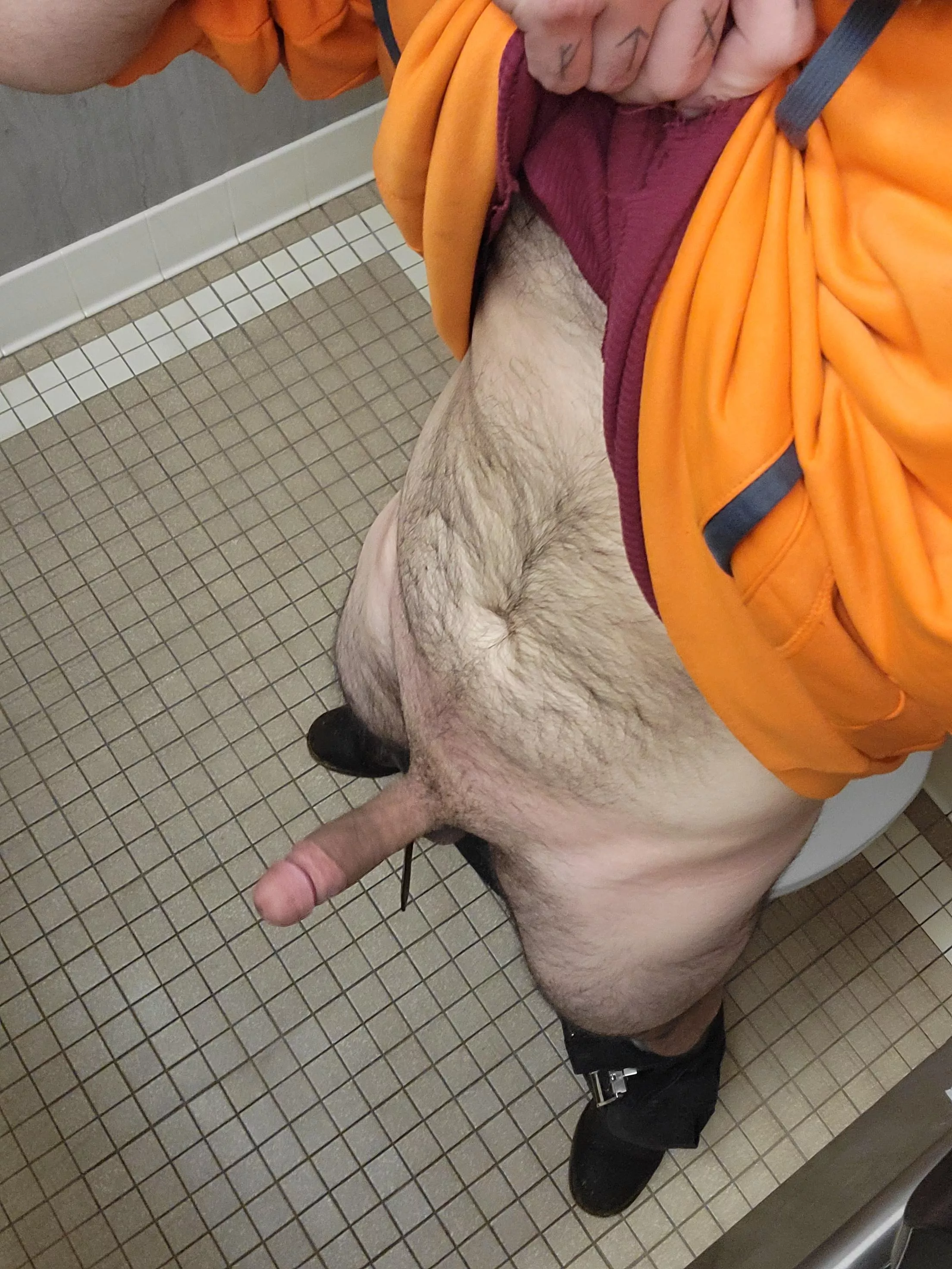 had to be extra careful with someone in the next stall