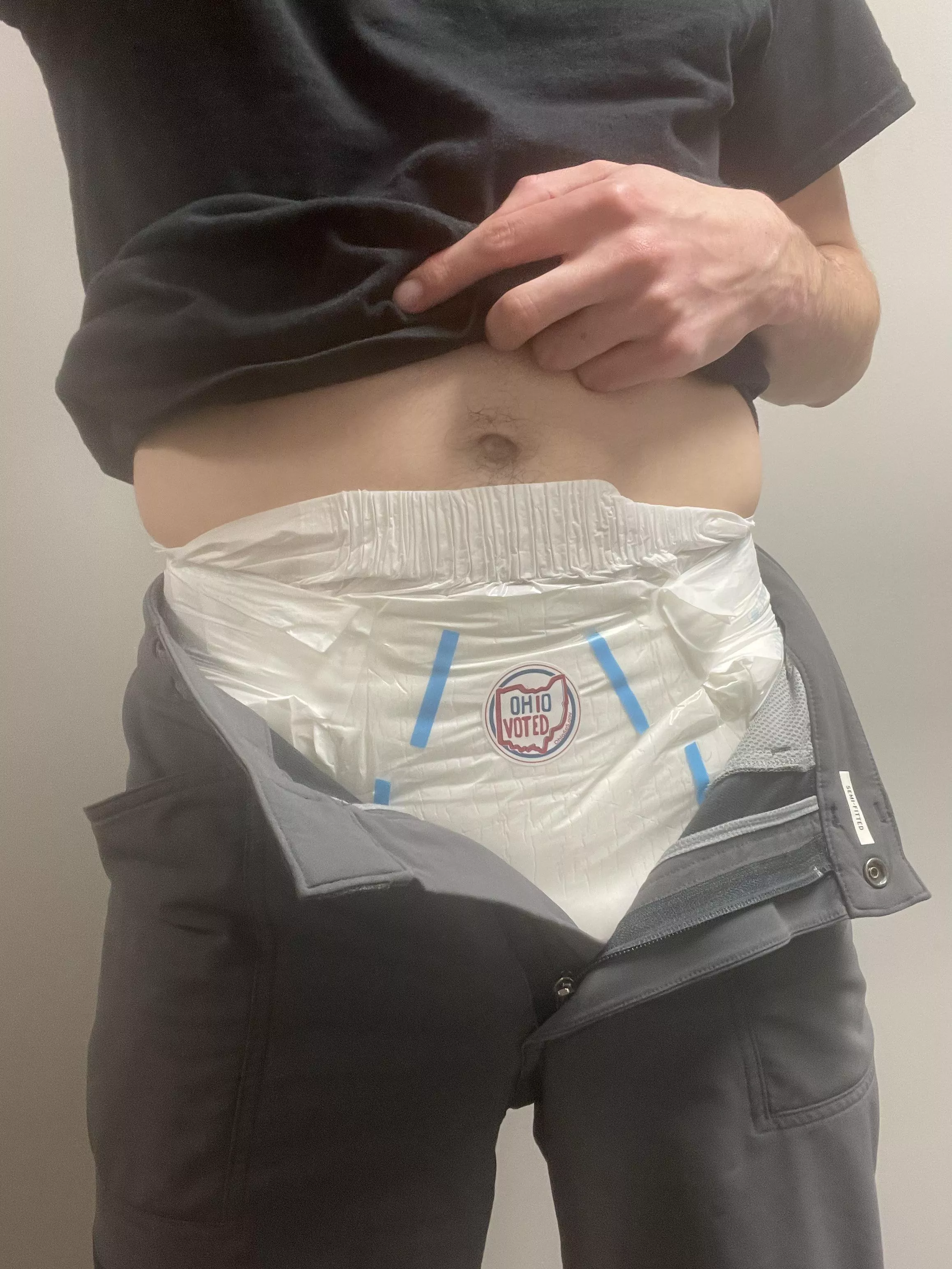 I was a responsible citizen and wore a diaper to the polls today so I didn’t have to leave the line to use the bathroom!