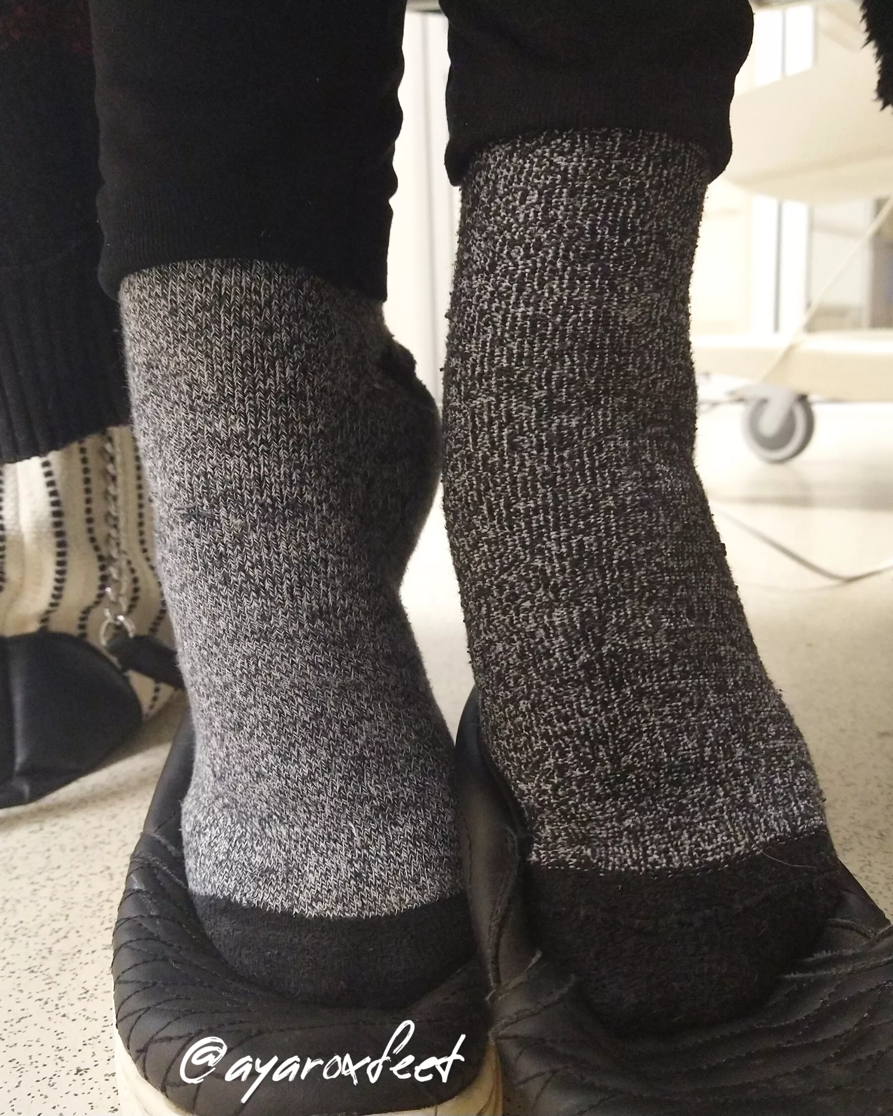 It's cold out! I went with wool work socks today. (F)