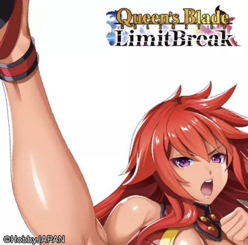 LF Color Source “Queen’s Blade Limit Break” 1girl, red_hair, purple_eyes, leg_up