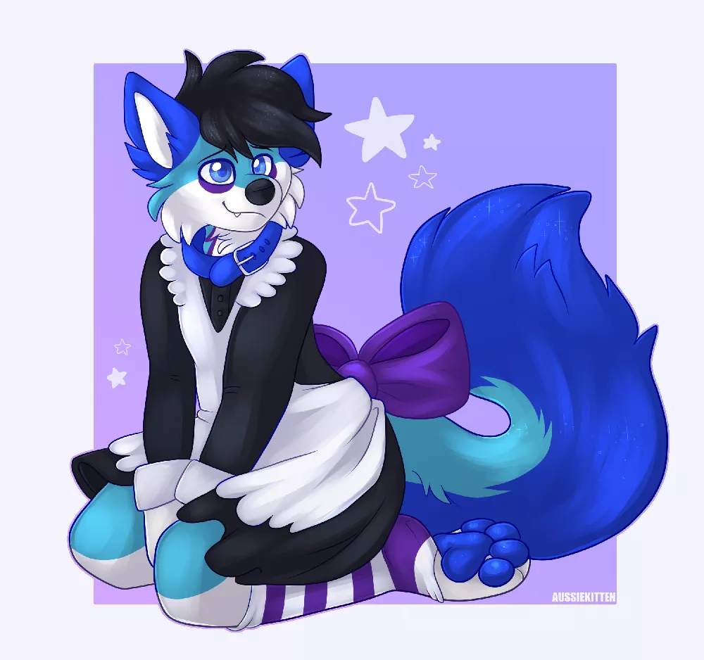 Maid Dress Fox!! [Art by me | Older Comm for @FrostArcticFox!]