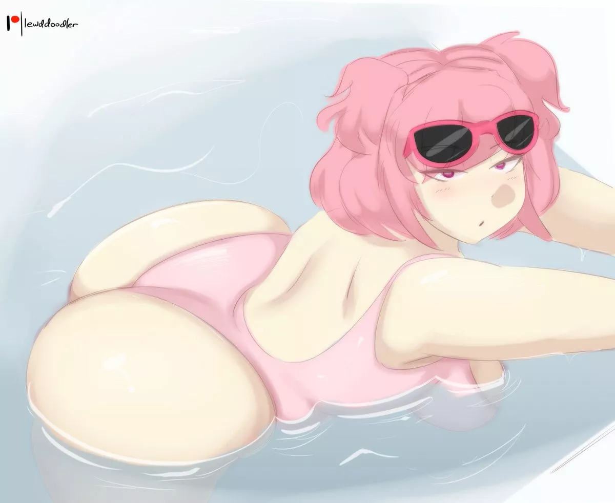 natsuki! you cant have cake in the pool! (lewddoodler)