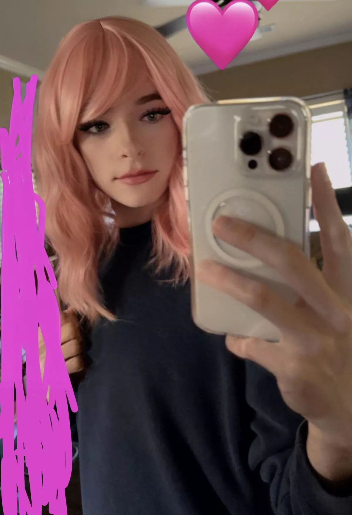 new pink wig to trap new men😜💕