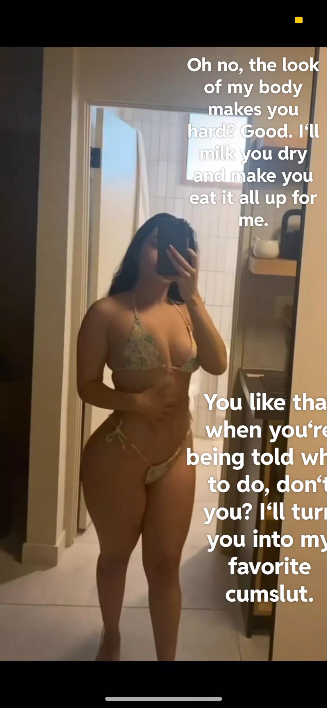 Obey and worship her with every single fiber of your body. Credits go to: loyalyazz on loyalfans / babygirlyazmin on reddit