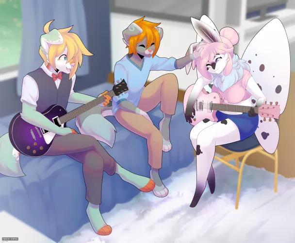 Old Commission for a friend with my husband and I's oc's