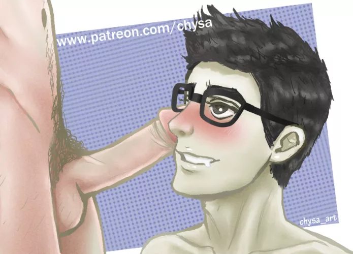 Pale Dwight Fairfield is about to suck David C̶o̶c̶k̶s̶ King's dick (chysa_art)