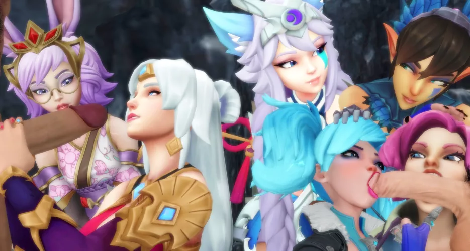 Rei, Lian, Io, Evie, Vora and MAeve takes turns sucking dicks (Guzemberg)