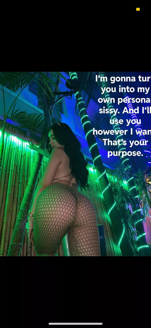 She will fulfill your inner wish you have had for so long. Credits to: babygirlyazmin on reddit.