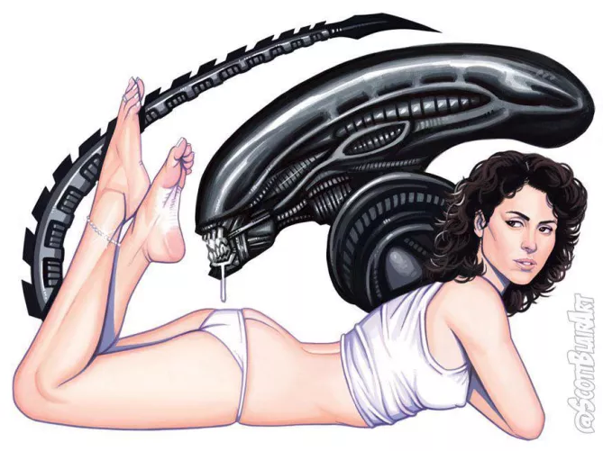 Sigourney Weaver has the best feet (scott blair art) [Alien]