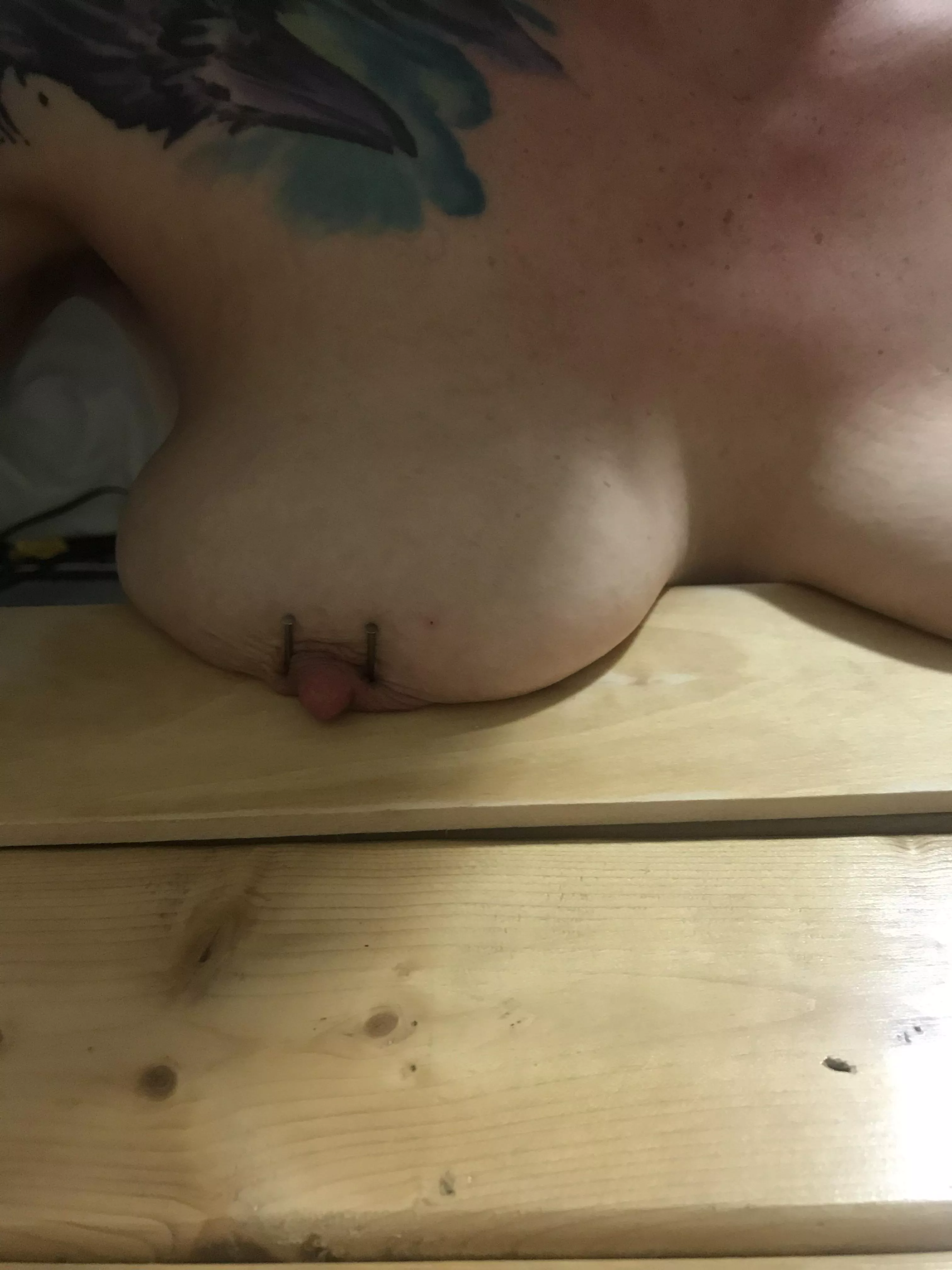 Sir said next time I’m that sassy he will strip me and nail my tits to his work bench in the garage and leave the doors open [f]