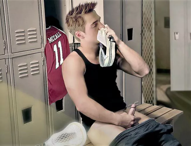 “Sniffing his bud’s jockstrap”