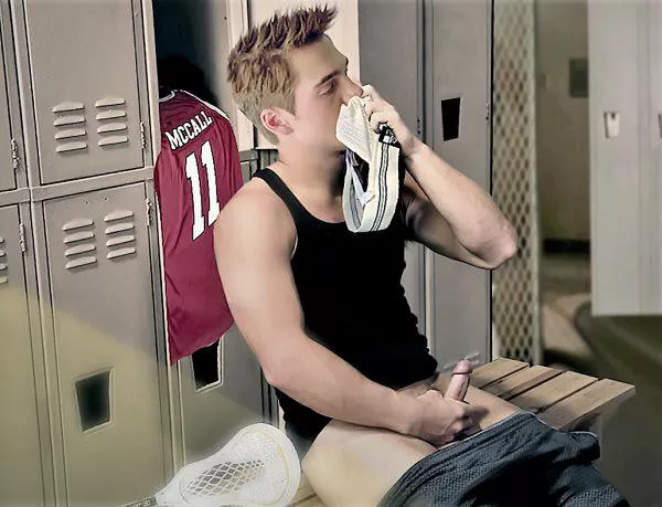 “Sniffing his bud’s jockstrap”