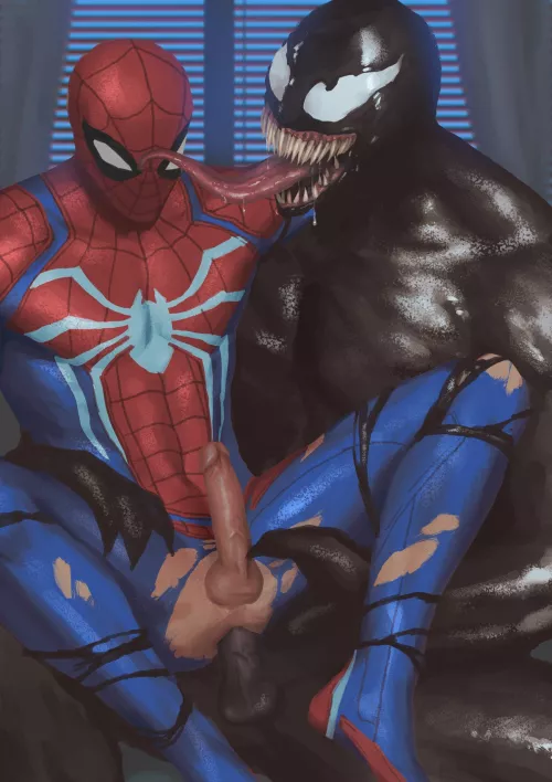 Spiderman gets fucked by Venom - Don't know who was the artist, don't know if Venom is considered a furry