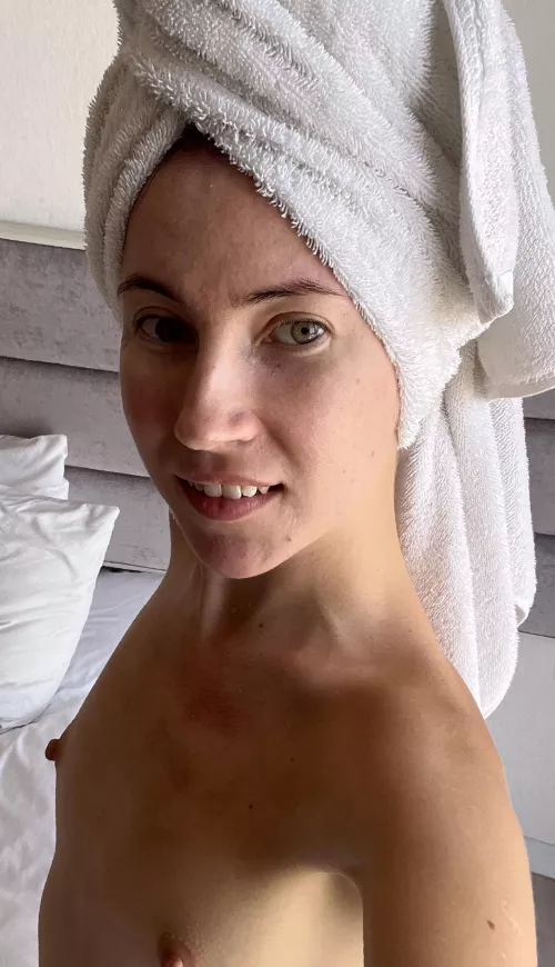 The challenge is to fit one of my breasts in your mouth