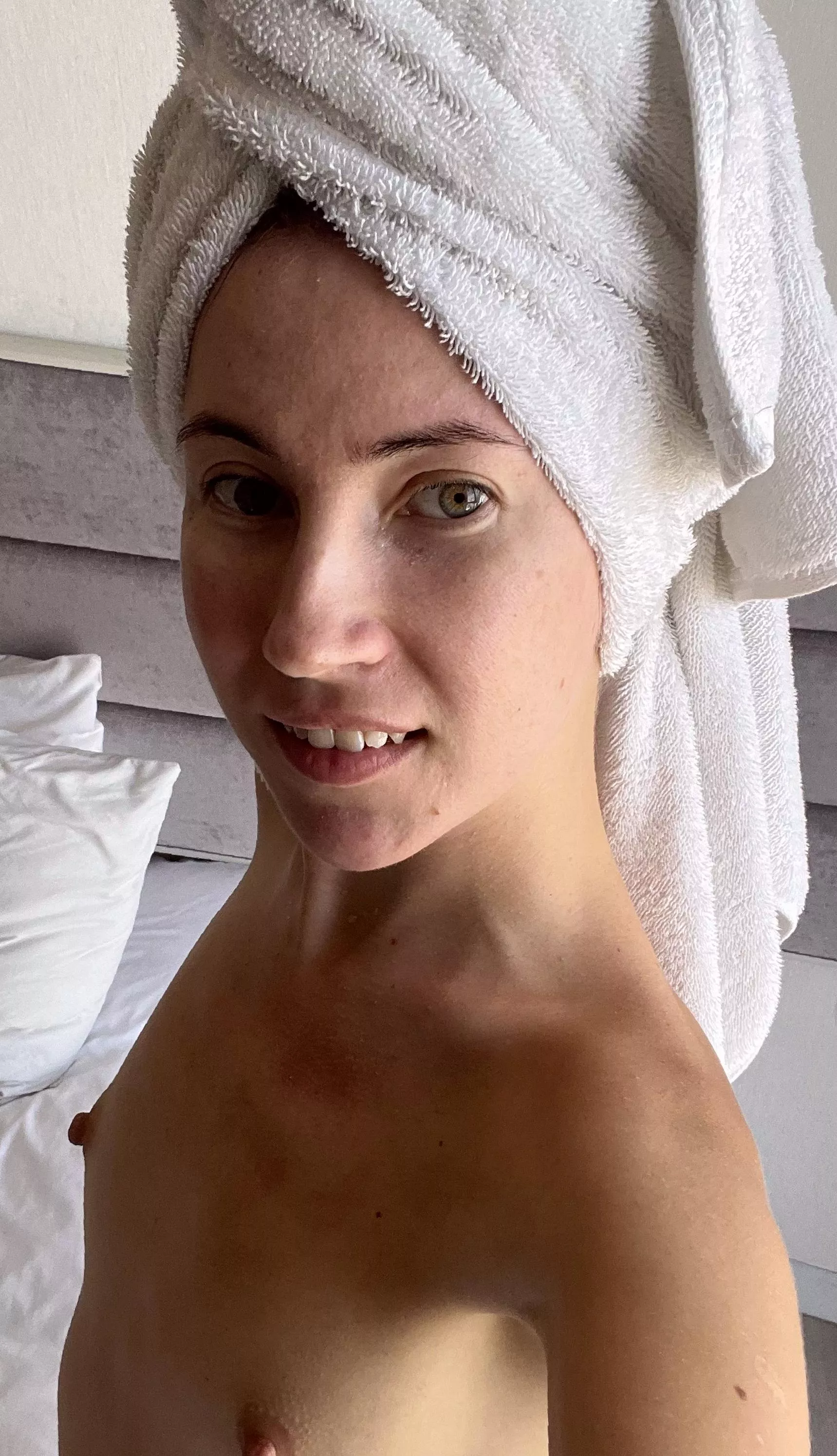 The challenge is to fit one of my breasts in your mouth