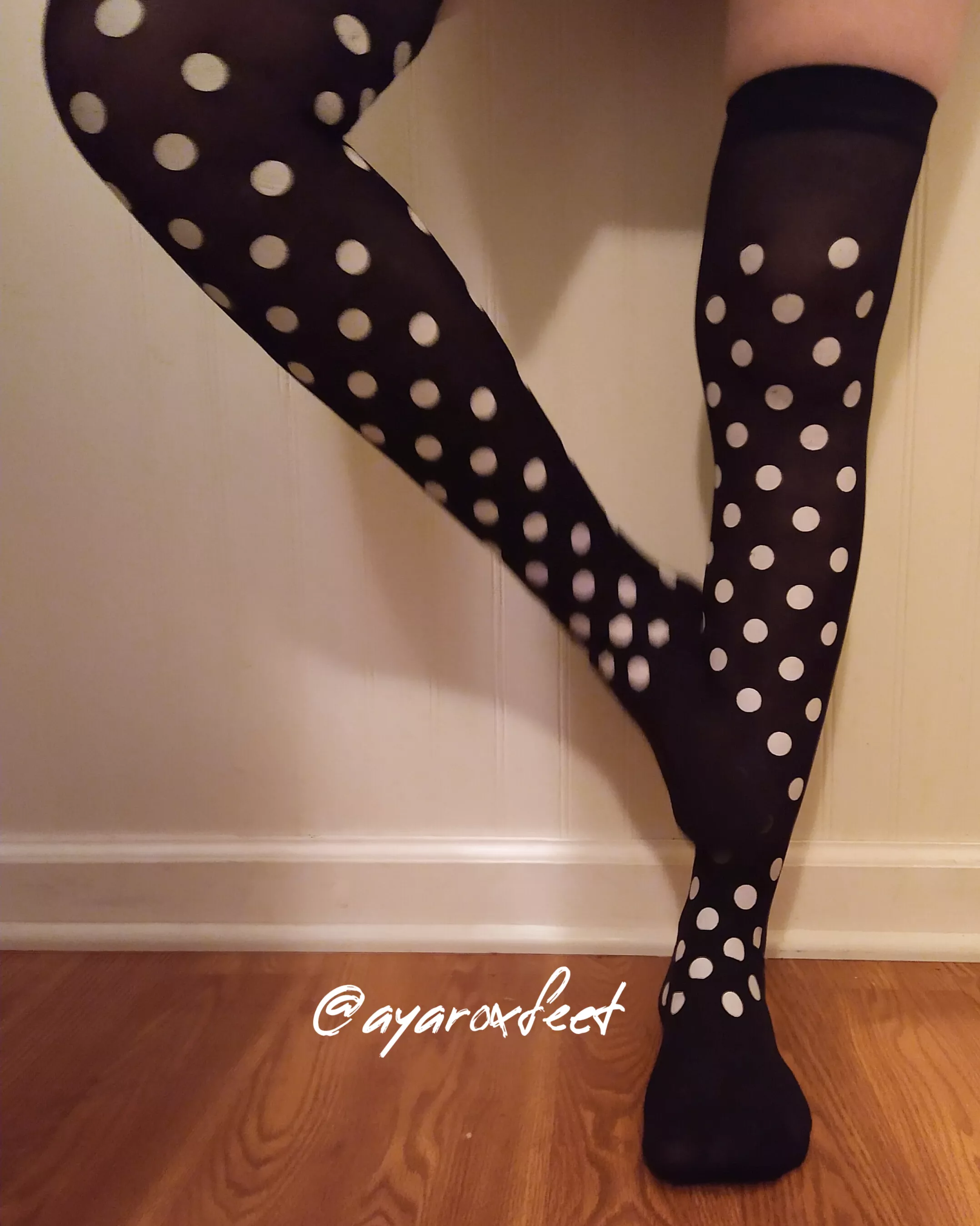 These polkadot thigh highs are fun. (F)