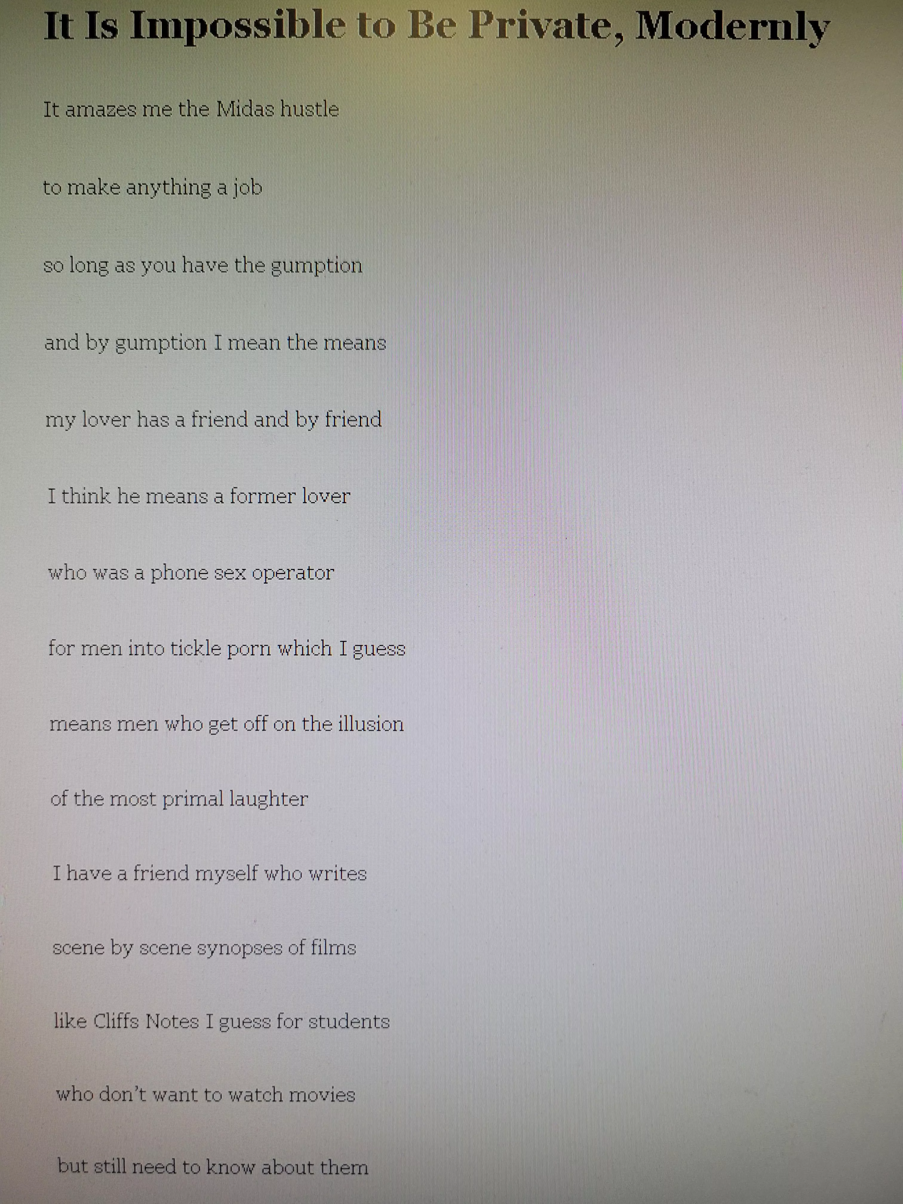 This was an assigned reading for my college English class