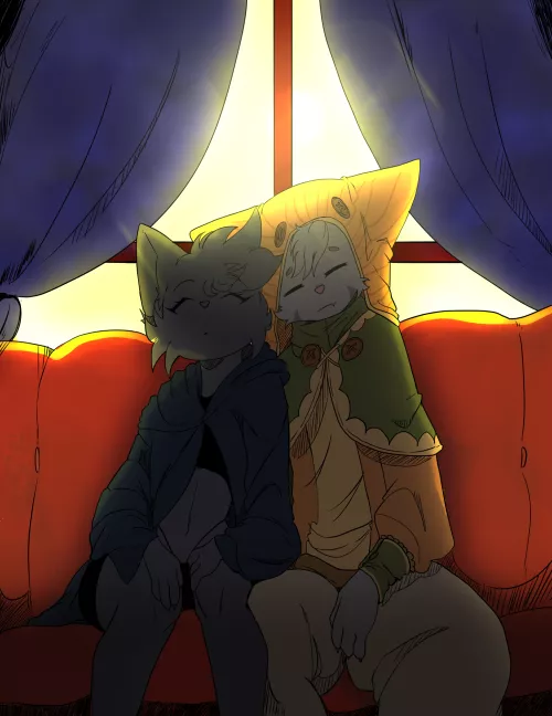 2 of my OCs sleeping togheter.