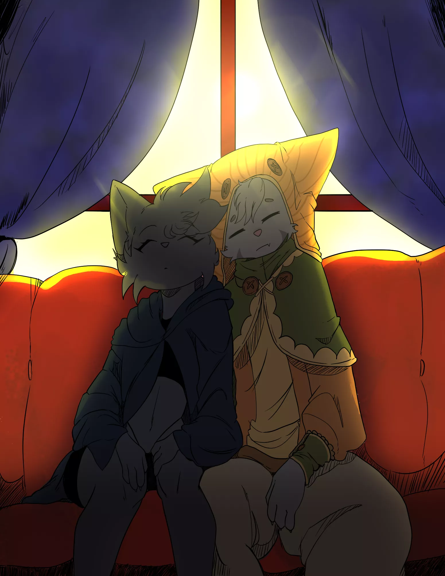 2 of my OCs sleeping togheter.