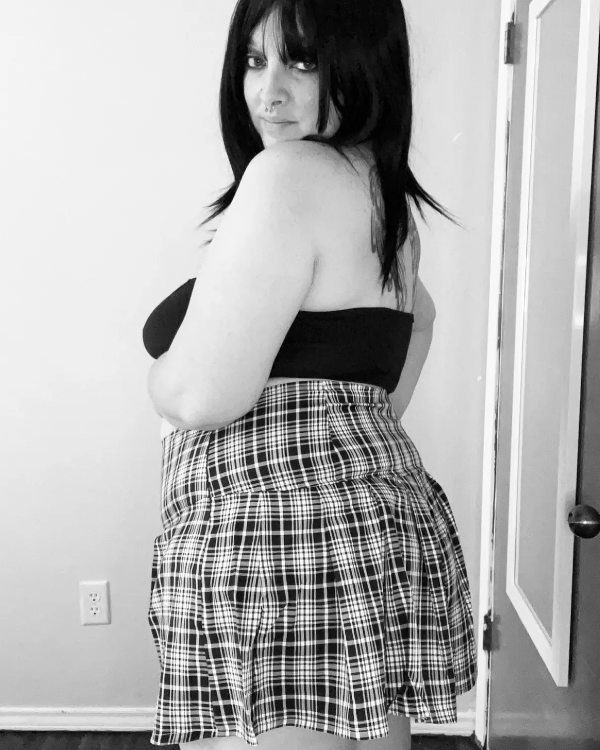 Black & white with plaid
