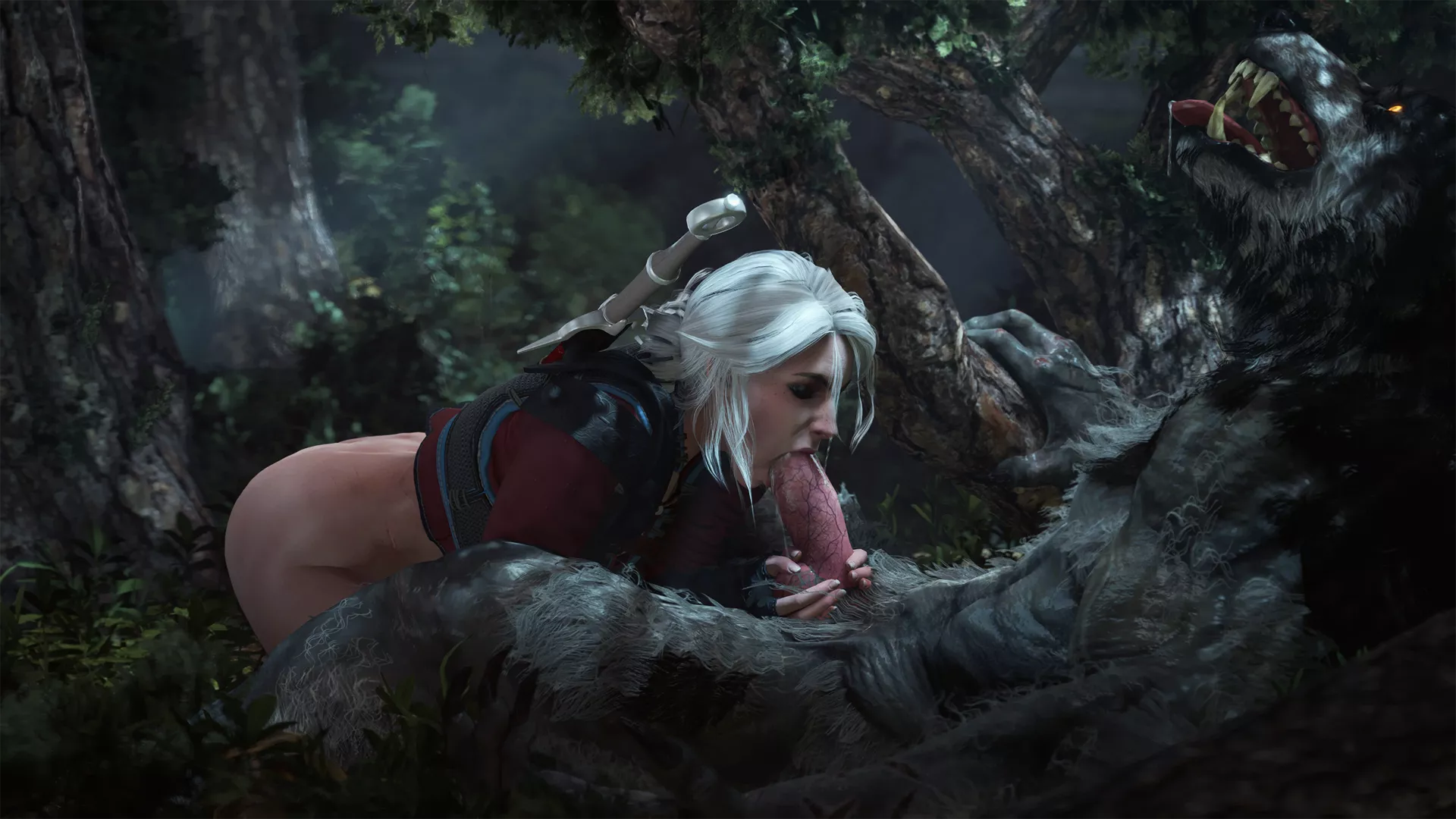Ciri deep forest fornication [Witcher] (athazel)