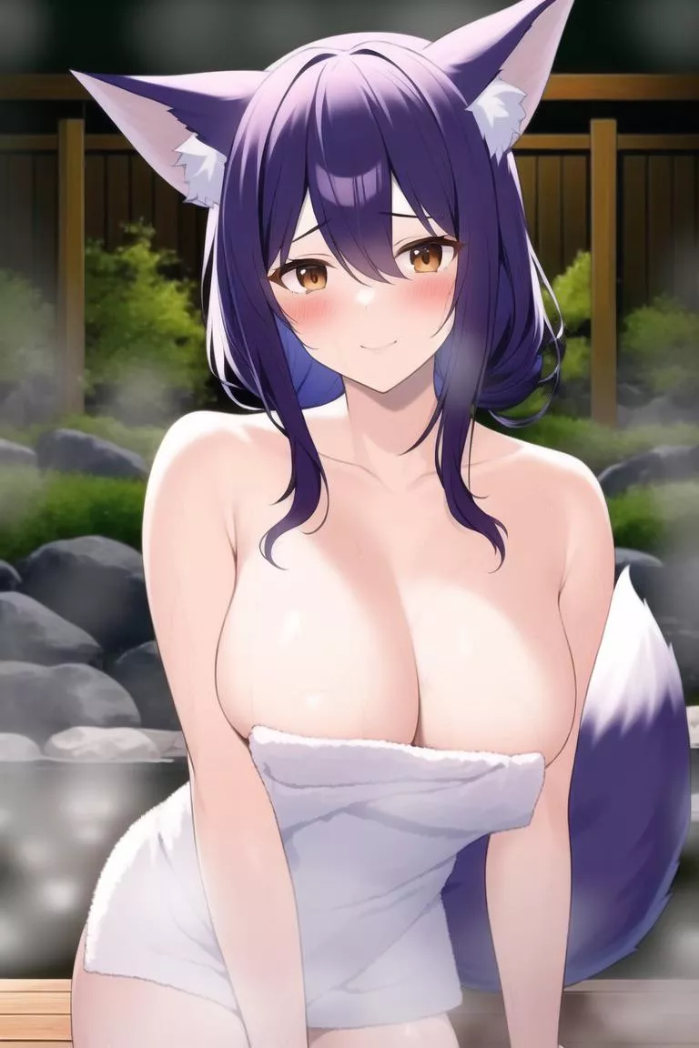 Fox Girl Taking a Bath