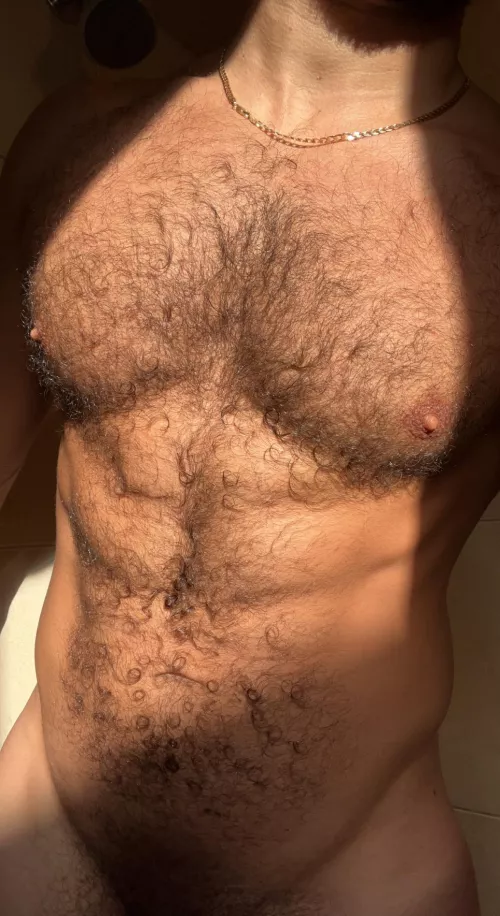 Furry and muscular checking in