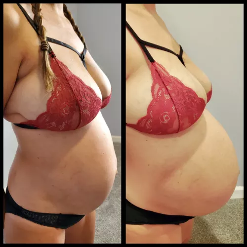 Getting bigger everyday! 27 weeks vs 34 weeks!