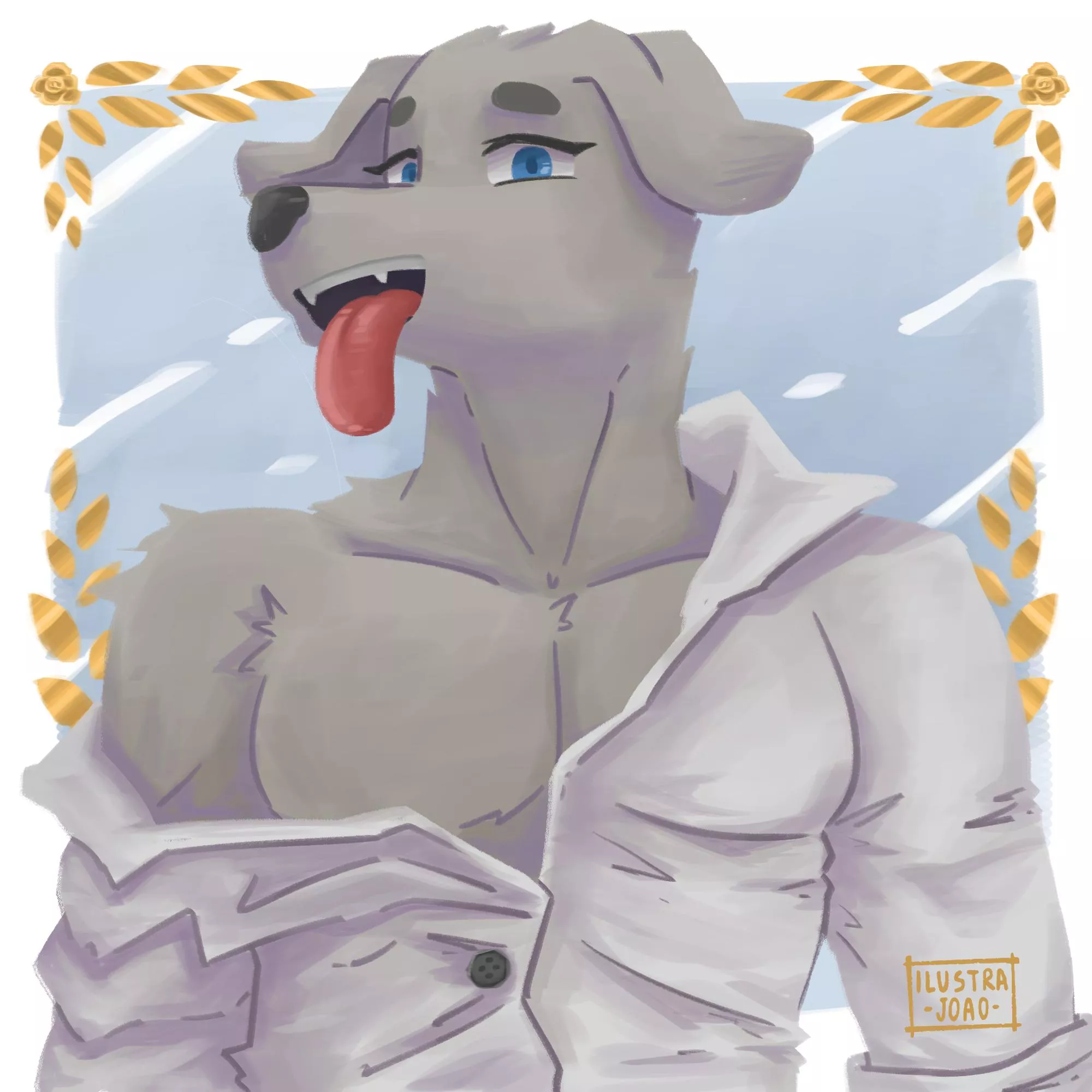 Good morning, here's the dog I was making yesterday, lol☺️ (ART BY ME) @ilustra_joao