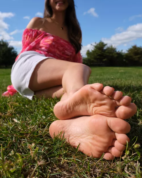 It's still warm out... wanna play with my feet outside?