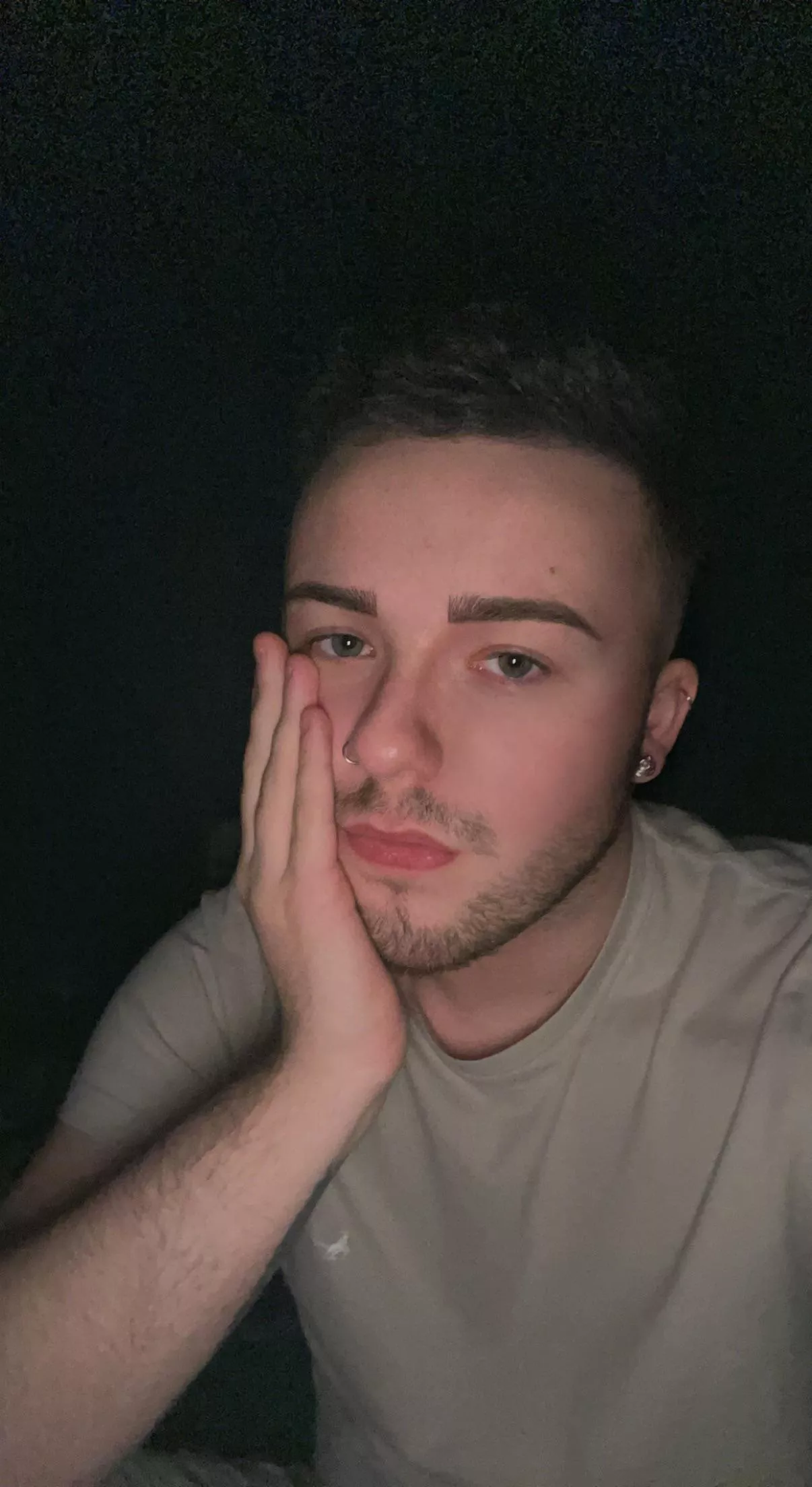 Looking particularly moody