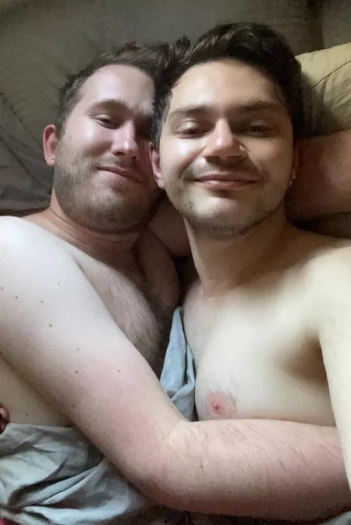 Love mornings when we can cuddle up and sleep in.