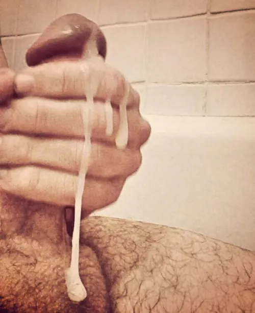 Making a mess whilst jacking myself off