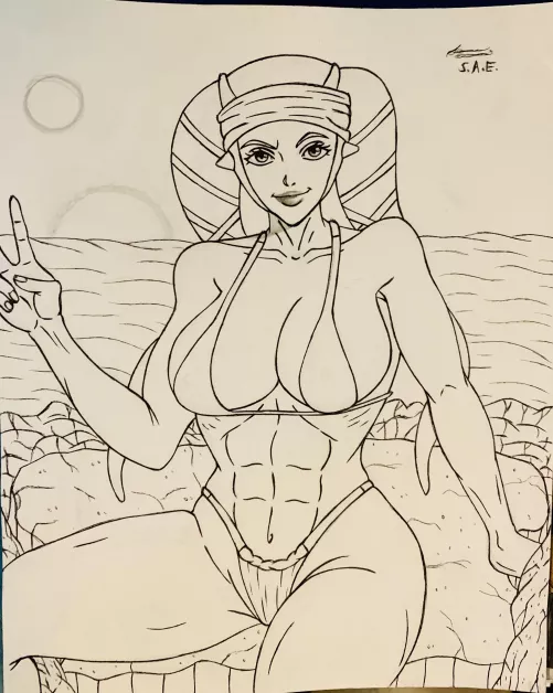 My drawing of Aalya Secura. Can’t wait to color it.