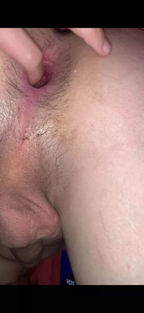 My gape after sticking 5 fingers in my ass, what do you think? ( sorry about the hair)