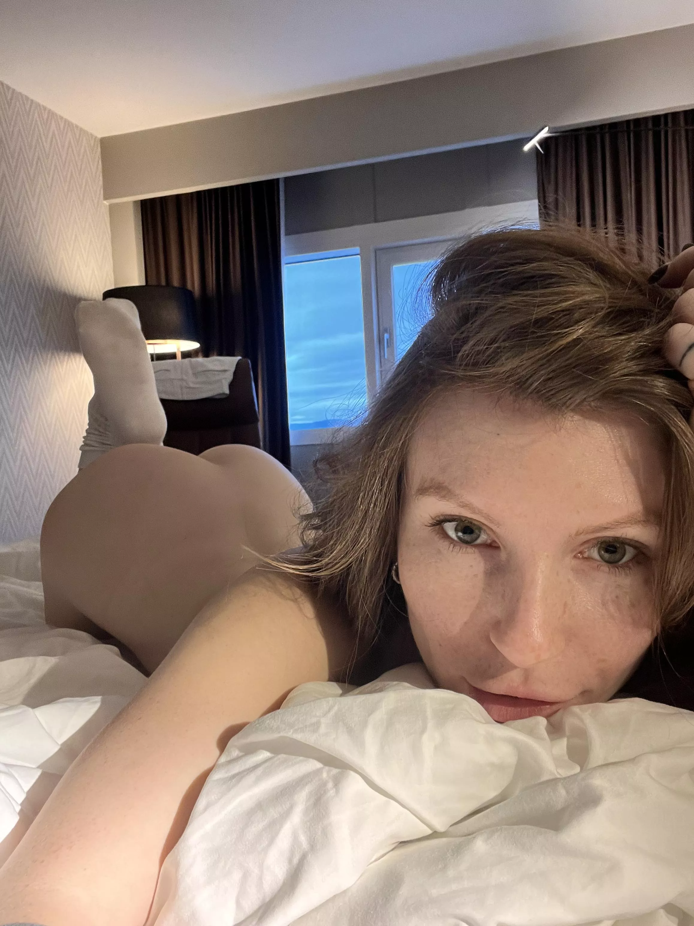 my soft pale body lying in bed and waiting for u