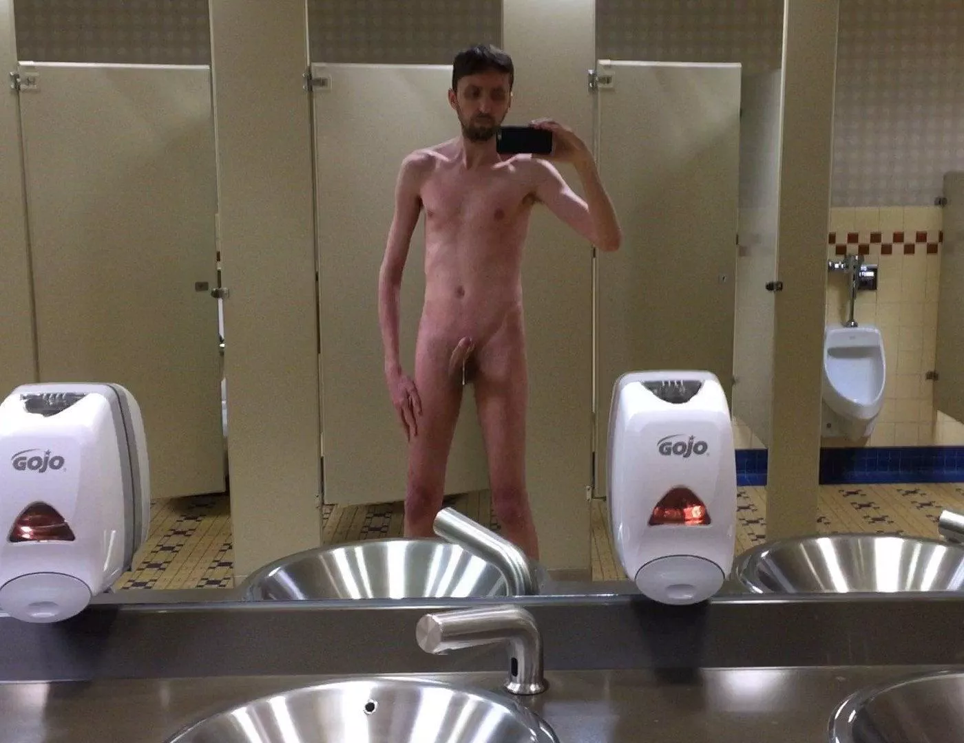 Naked in the work bathroom