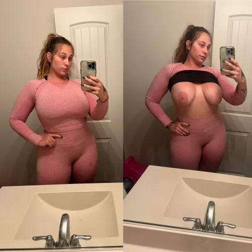 On/off of my sexy wife after her workout