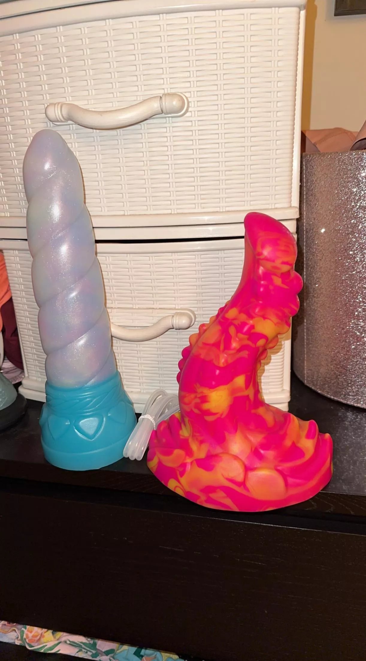 So OBSESSED with my new customs!!! L opal split Mystic and L windy city Pretzal!