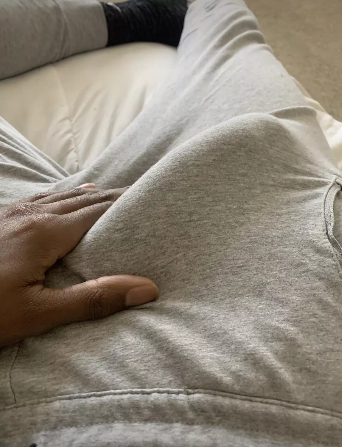 Trace the outline of my cock with your mouth (M)