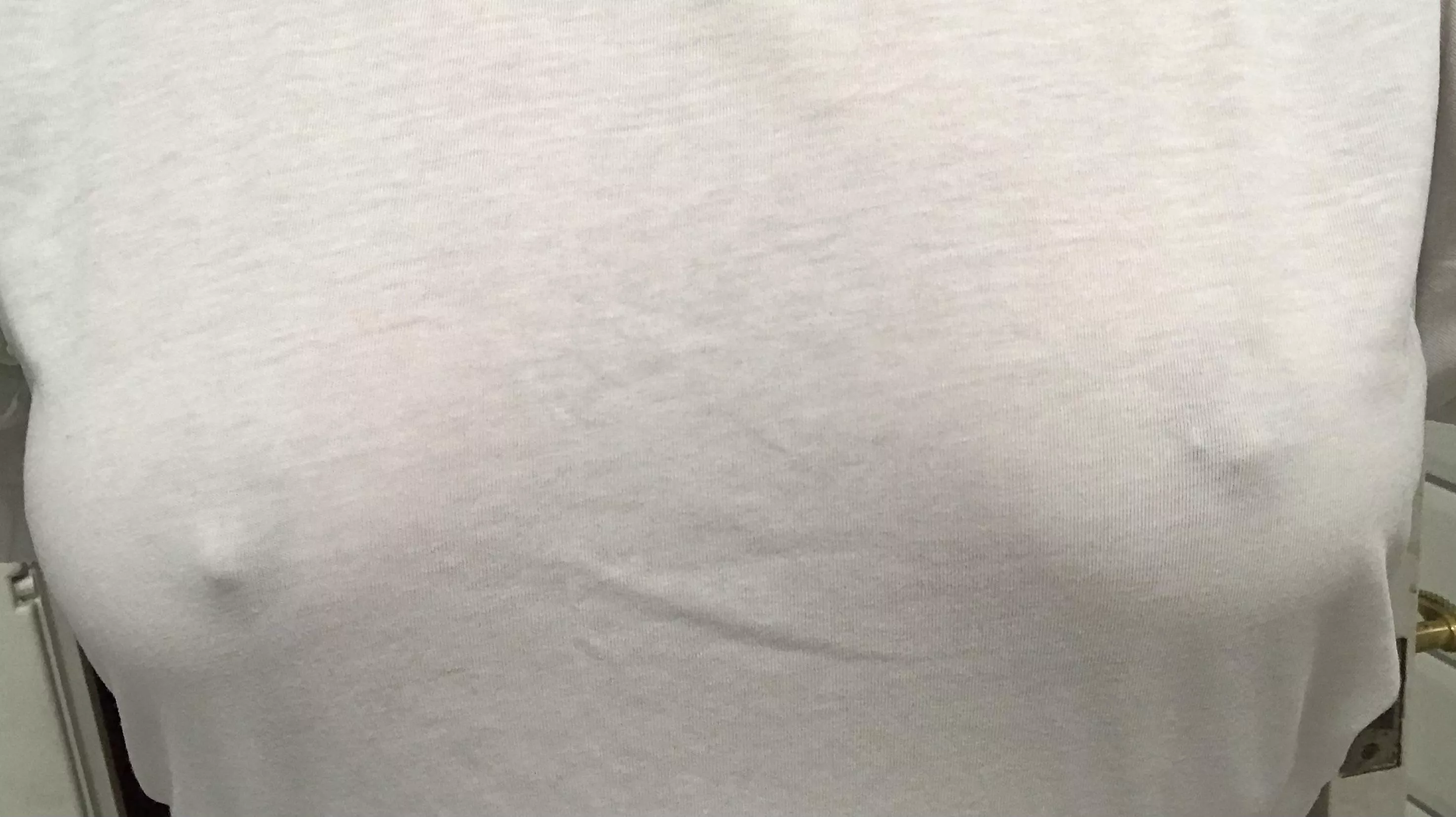 Trying out going braless under a lose tshirt for the first time today.