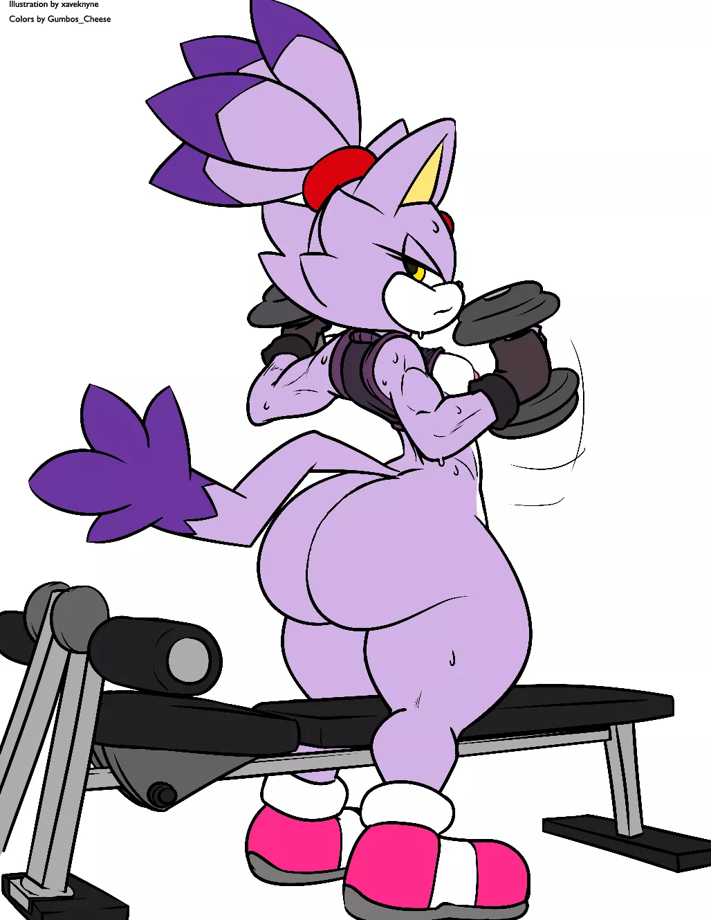 Blaze lifting in the gym (xaveknyne)