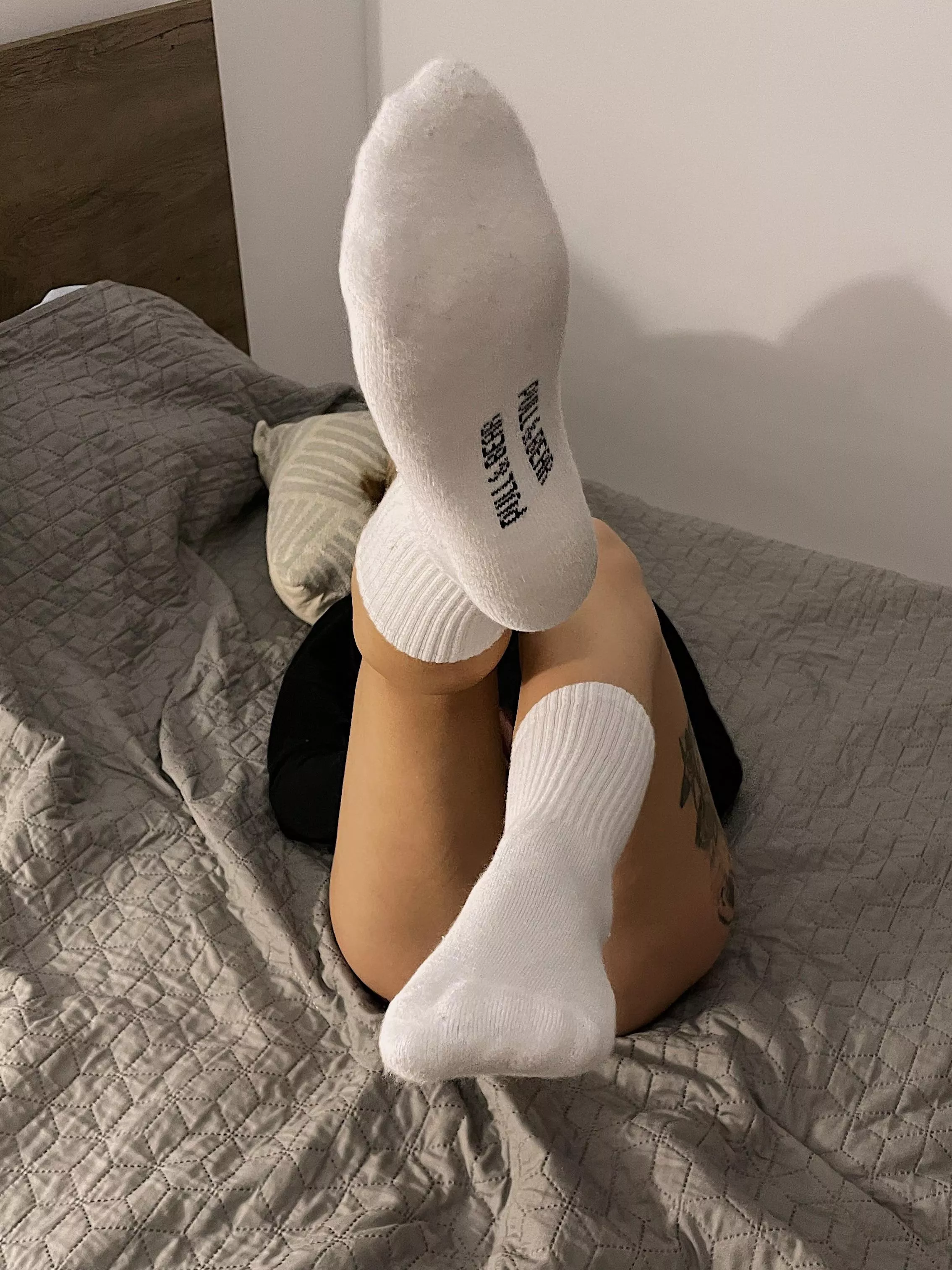 Cozy outfit for home socks, panties and cozy sweater