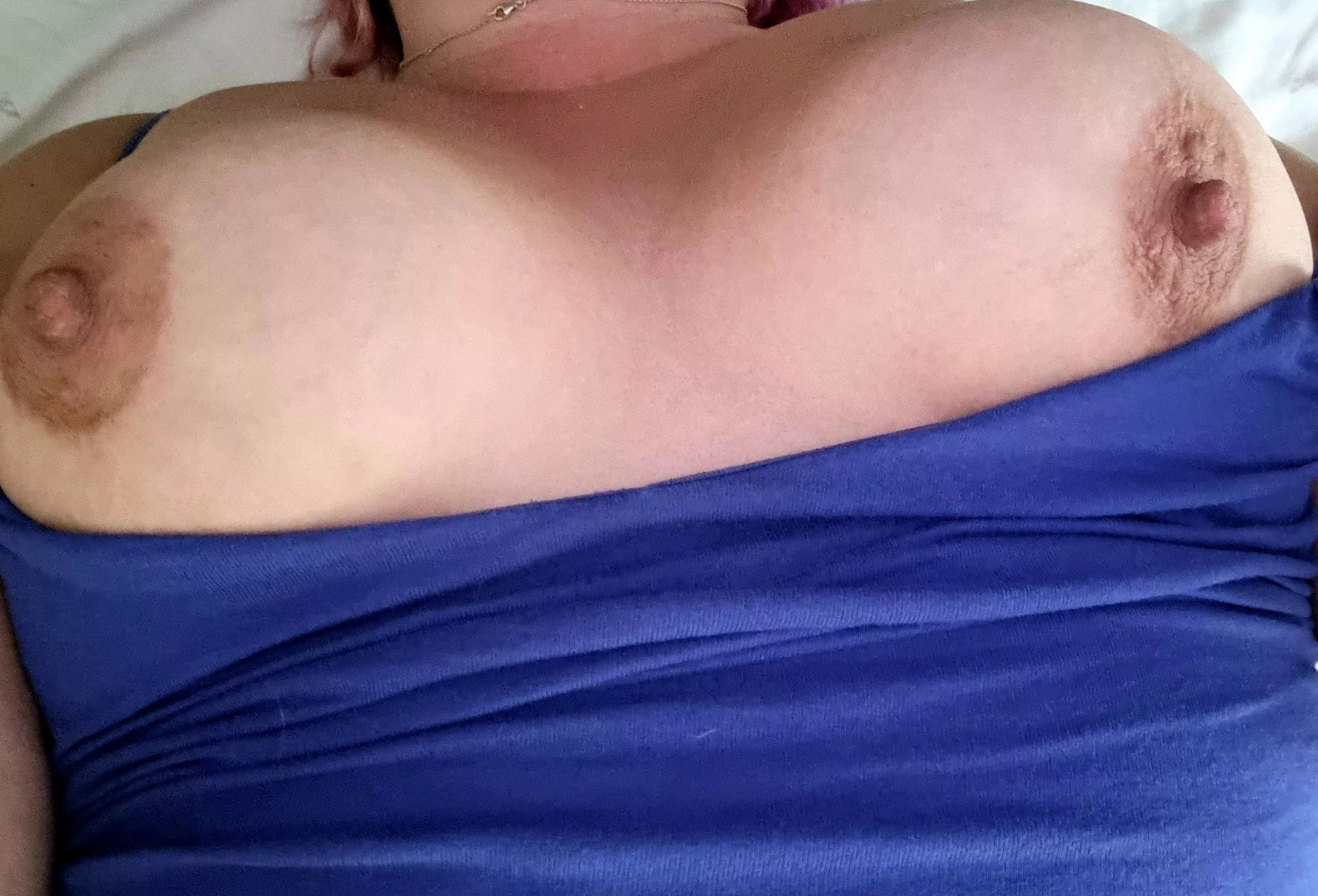 [image] home grown hard nipples need warming up.