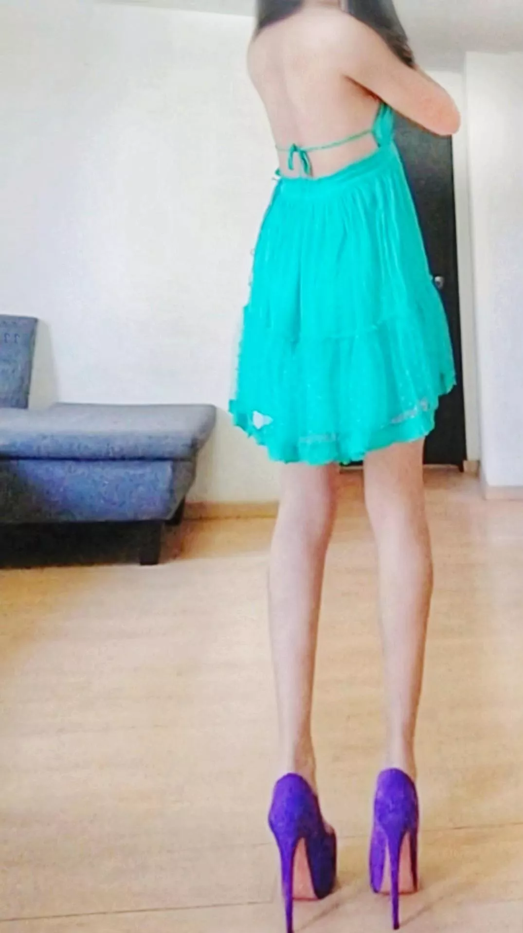 My 6 inches purple heels and party dress (oc) 27 f Solda