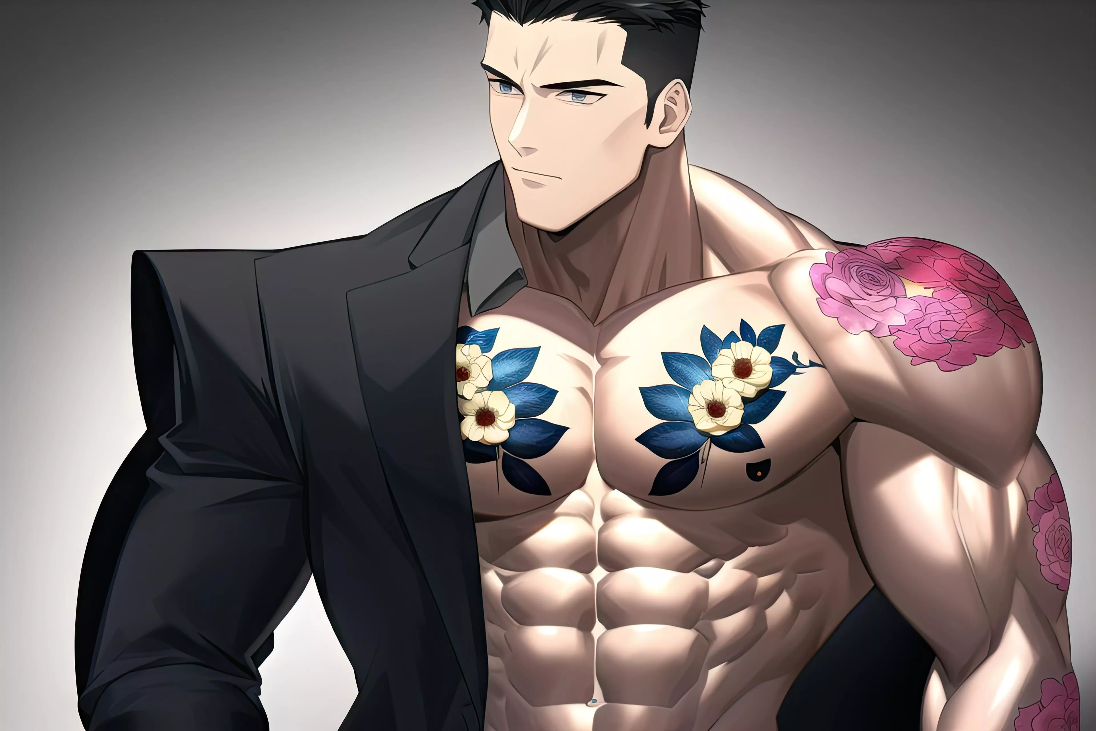 NovelAI - Muscle suit with tattos
