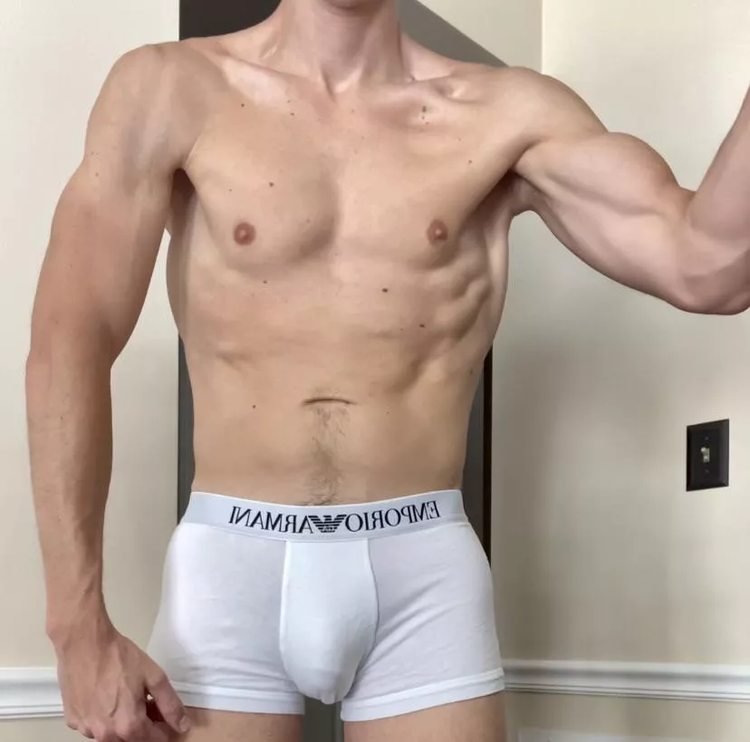 Tight white trunks